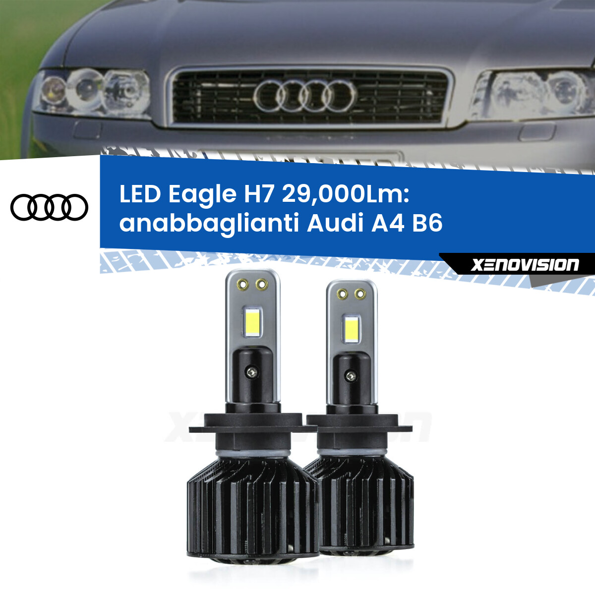 Kit LED H7 per AUDI A4 B6 Anabbaglianti Lenticolari, Luci Bianche CANbus