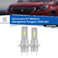 Abbaglianti LED H7 9600Lm per Peugeot 2008 Mk1 2013-2018