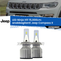 Anabbaglianti LED H11 15,000Lm per Jeep Compass II 2017 in poi FINE SERIE: NO GARANZIA