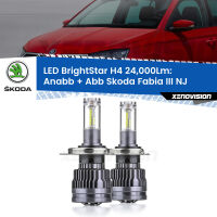 Anabbaglianti LED H4 24,000Lm per Skoda Fabia III NJ a parabola singola