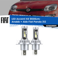 Anabbaglianti LED H4 9600Lm per Fiat Panda 312 2012 in poi