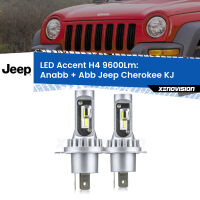 Anabbaglianti LED H4 9600Lm per Jeep Cherokee KJ 2002 - 2007