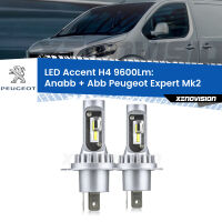 Anabbaglianti LED H4 9600Lm per Peugeot Expert Mk2 2007 - 2015