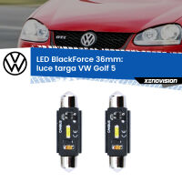 Luce Targa LED per VW Golf 5  2003 - 2009: C5W BlackForce 36mm (Coppia)