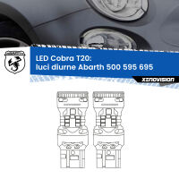 Luci diurne LED Abarth 500 595 695  restyling: T20 Cobra