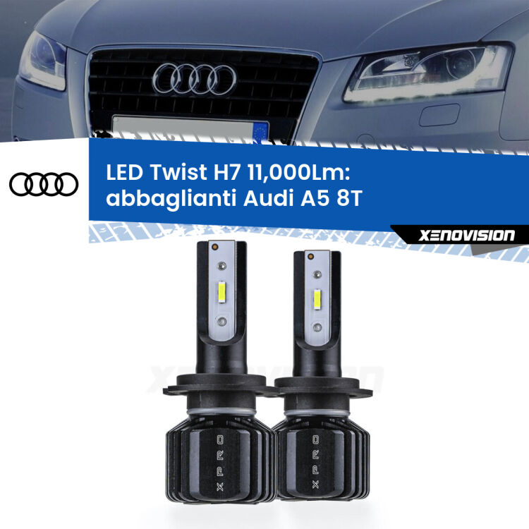 FINE SERIE: NO GARANZIA <strong>Kit abbaglianti LED</strong> H7 per <strong>Audi A5</strong> 8T 2007-2017. Compatte, impermeabili, senza ventola: praticamente indistruttibili. Top Quality.