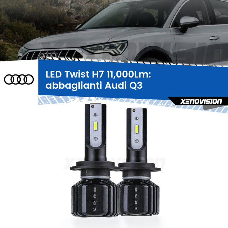 FINE SERIE: NO GARANZIA <strong>Kit abbaglianti LED</strong> H7 per <strong>Audi Q3</strong>  2011-2018. Compatte, impermeabili, senza ventola: praticamente indistruttibili. Top Quality.