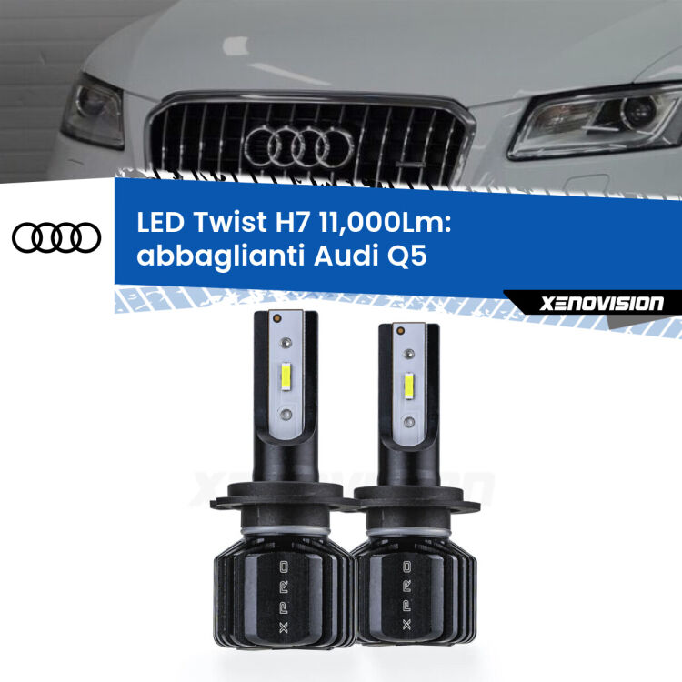 FINE SERIE: NO GARANZIA <strong>Kit abbaglianti LED</strong> H7 per <strong>Audi Q5</strong>  2008-2017. Compatte, impermeabili, senza ventola: praticamente indistruttibili. Top Quality.