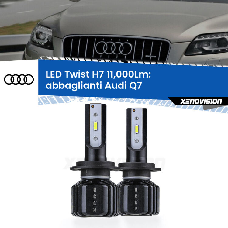 FINE SERIE: NO GARANZIA <strong>Kit abbaglianti LED</strong> H7 per <strong>Audi Q7</strong>  2006-2009. Compatte, impermeabili, senza ventola: praticamente indistruttibili. Top Quality.