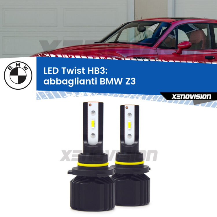 <strong>Kit abbaglianti LED</strong> HB3 per <strong>BMW Z3</strong>  1997-2003. Compatte, impermeabili, senza ventola: praticamente indistruttibili. Top Quality.