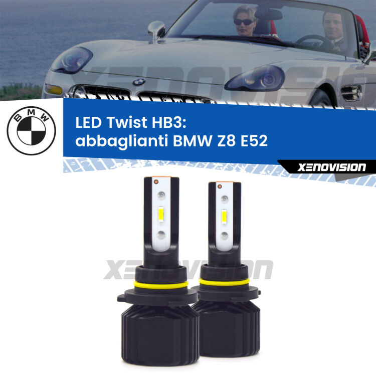 <strong>Kit abbaglianti LED</strong> HB3 per <strong>BMW Z8</strong> E52 2000 -2003. Compatte, impermeabili, senza ventola: praticamente indistruttibili. Top Quality.