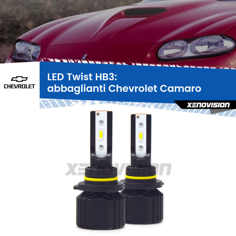 <strong>Kit abbaglianti LED</strong> HB3 per <strong>Chevrolet Camaro</strong>  1998 -2002. Compatte, impermeabili, senza ventola: praticamente indistruttibili. Top Quality.