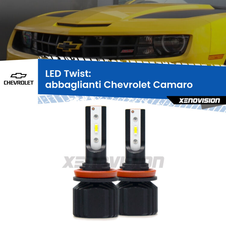 <strong>Kit abbaglianti LED</strong> per <strong>Chevrolet Camaro</strong>  2011 -2015. Compatte, impermeabili, senza ventola: praticamente indistruttibili. Top Quality.