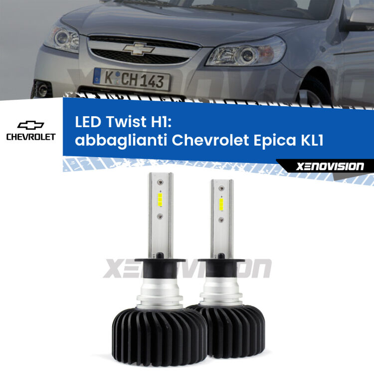 <strong>Kit abbaglianti LED</strong> H1 per <strong>Chevrolet Epica</strong> KL1 2005 -2011. Compatte, impermeabili, senza ventola: praticamente indistruttibili. Top Quality.