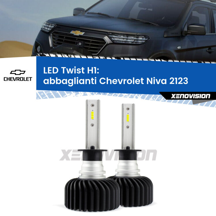 <strong>Kit abbaglianti LED</strong> H1 per <strong>Chevrolet Niva</strong> 2123 2002 -2009. Compatte, impermeabili, senza ventola: praticamente indistruttibili. Top Quality.