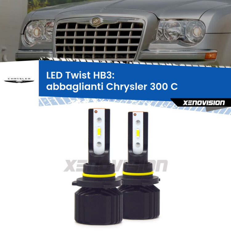 <strong>Kit abbaglianti LED</strong> HB3 per <strong>Chrysler 300 C</strong>  2004-2012. Compatte, impermeabili, senza ventola: praticamente indistruttibili. Top Quality.