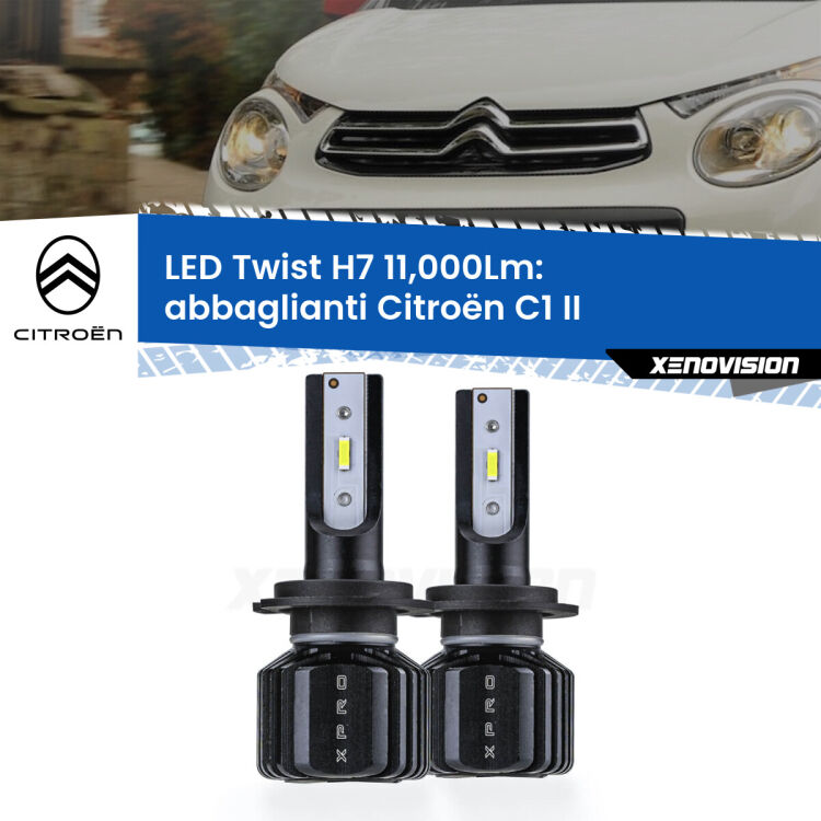 FINE SERIE: NO GARANZIA <strong>Kit abbaglianti LED</strong> H7 per <strong>Citroën C1</strong> II 2014in poi. Compatte, impermeabili, senza ventola: praticamente indistruttibili. Top Quality.