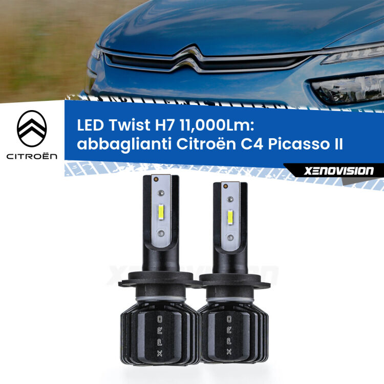 FINE SERIE: NO GARANZIA <strong>Kit abbaglianti LED</strong> H7 per <strong>Citroën C4 Picasso</strong> II 2013in poi. Compatte, impermeabili, senza ventola: praticamente indistruttibili. Top Quality.