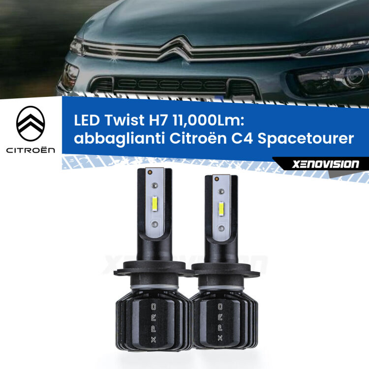 FINE SERIE: NO GARANZIA <strong>Kit abbaglianti LED</strong> H7 per <strong>Citroën C4 Spacetourer</strong>  2018in poi. Compatte, impermeabili, senza ventola: praticamente indistruttibili. Top Quality.