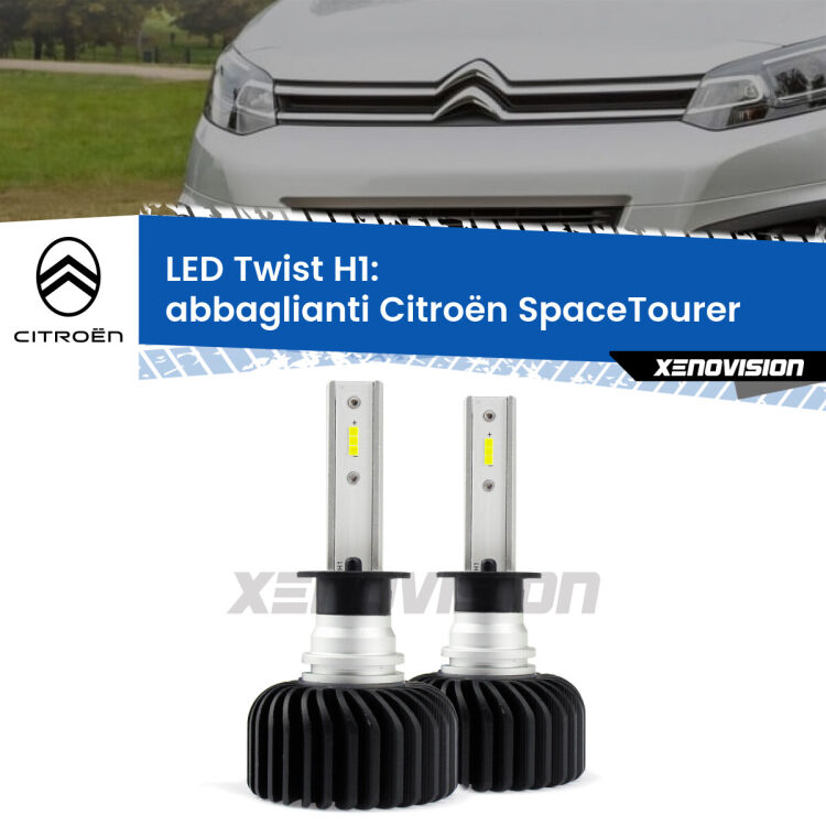 <strong>Kit abbaglianti LED</strong> H1 per <strong>Citroën SpaceTourer</strong>  2016 in poi. Compatte, impermeabili, senza ventola: praticamente indistruttibili. Top Quality.