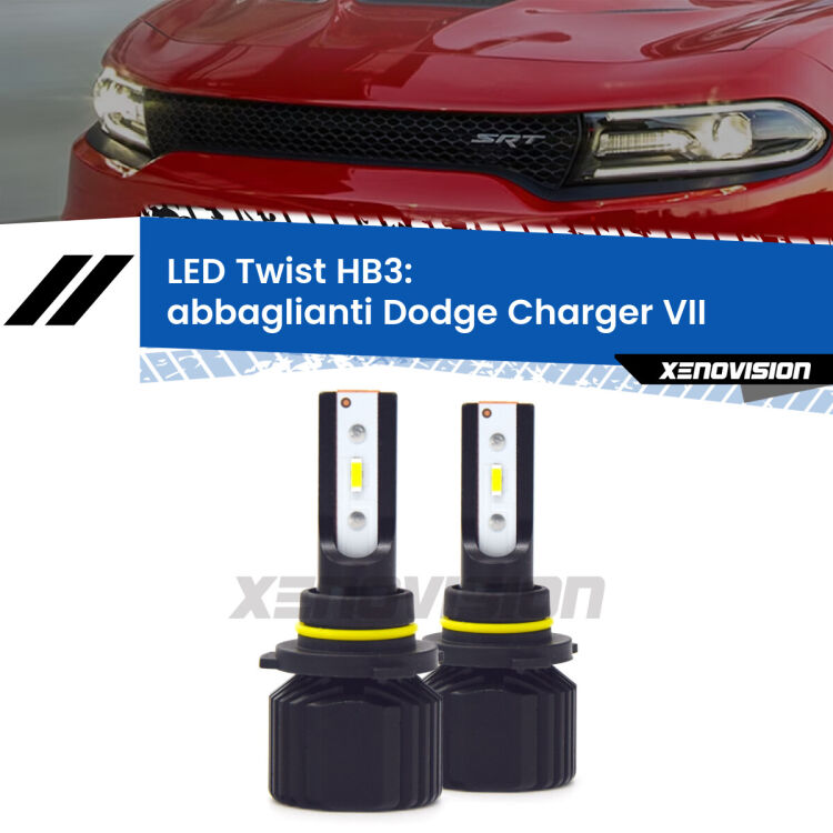 <strong>Kit abbaglianti LED</strong> HB3 per <strong>Dodge Charger</strong> VII 2011 -2014. Compatte, impermeabili, senza ventola: praticamente indistruttibili. Top Quality.