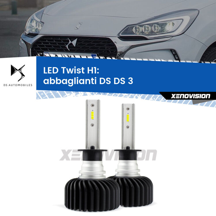 <strong>Kit abbaglianti LED</strong> H1 per <strong>DS DS 3</strong>  2015in poi. Compatte, impermeabili, senza ventola: praticamente indistruttibili. Top Quality.