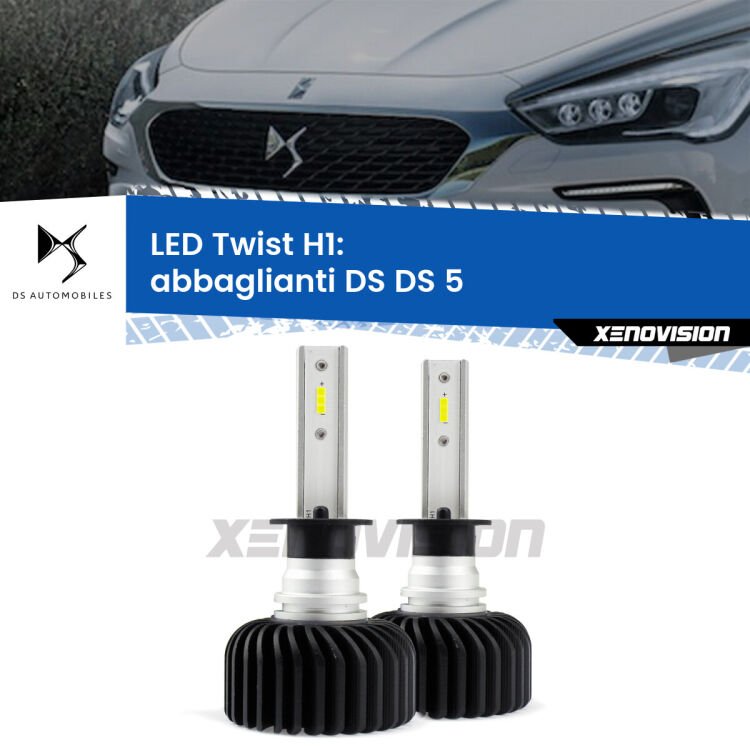 <strong>Kit abbaglianti LED</strong> H1 per <strong>DS DS 5</strong>  2015 in poi. Compatte, impermeabili, senza ventola: praticamente indistruttibili. Top Quality.