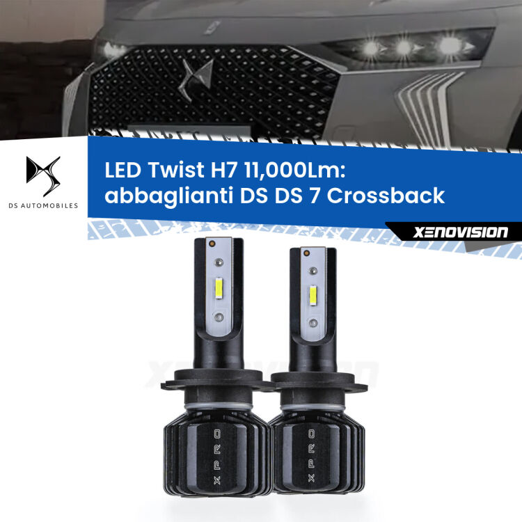 FINE SERIE: NO GARANZIA <strong>Kit abbaglianti LED</strong> H7 per <strong>DS DS 7 Crossback</strong>  2022in poi. Compatte, impermeabili, senza ventola: praticamente indistruttibili. Top Quality.