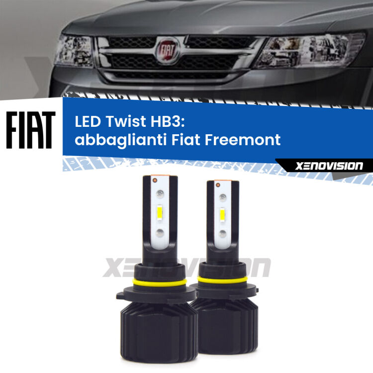 <strong>Kit abbaglianti LED</strong> HB3 per <strong>Fiat Freemont</strong>  2011 -2016. Compatte, impermeabili, senza ventola: praticamente indistruttibili. Top Quality.