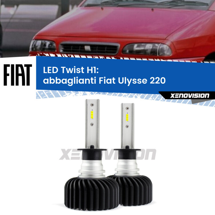 <strong>Kit abbaglianti LED</strong> H1 per <strong>Fiat Ulysse</strong> 220 1994-2002. Compatte, impermeabili, senza ventola: praticamente indistruttibili. Top Quality.