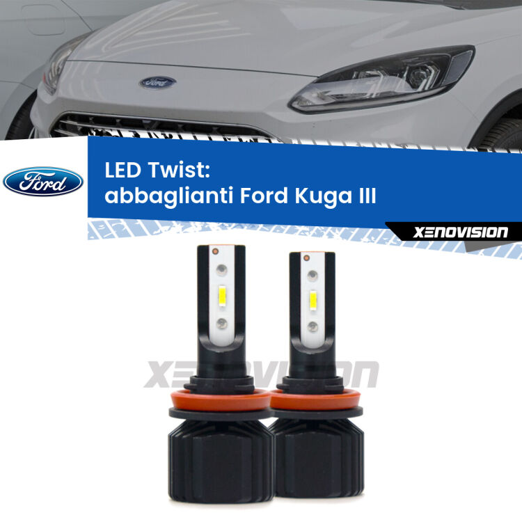 <strong>Kit abbaglianti LED</strong> per <strong>Ford Kuga III</strong>  2019 in poi. Compatte, impermeabili, senza ventola: praticamente indistruttibili. Top Quality.