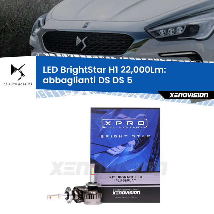 <strong>Kit LED abbaglianti per DS DS 5</strong>  2015 in poi. </strong>Due lampade Canbus H1 Brightstar da 22,000 Lumen. Qualità Massima.