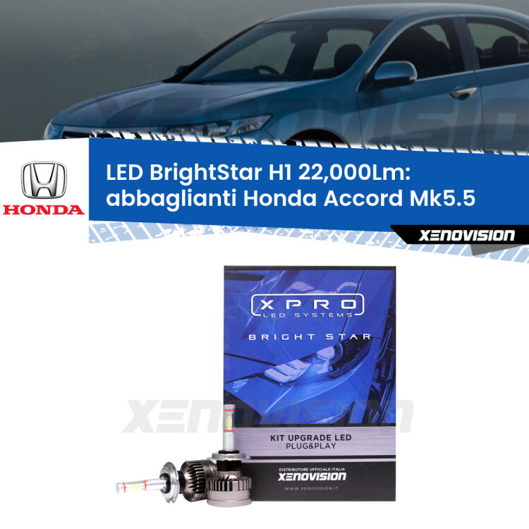 <strong>Kit LED abbaglianti per Honda Accord</strong> Mk5.5 1996 -1998. </strong>Due lampade Canbus H1 Brightstar da 22,000 Lumen. Qualità Massima.