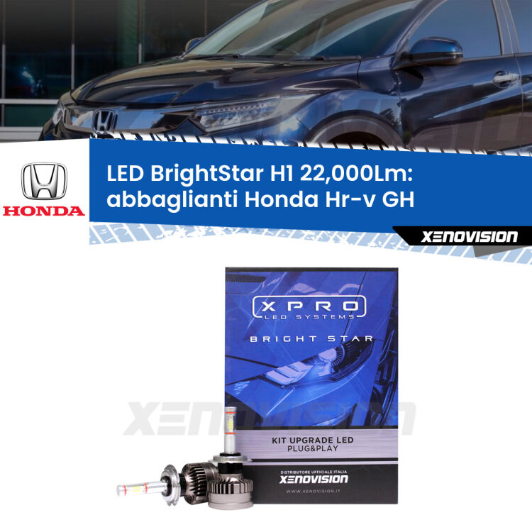 <strong>Kit LED abbaglianti per Honda Hr-v</strong> GH 1998 -2012. </strong>Due lampade Canbus H1 Brightstar da 22,000 Lumen. Qualità Massima.