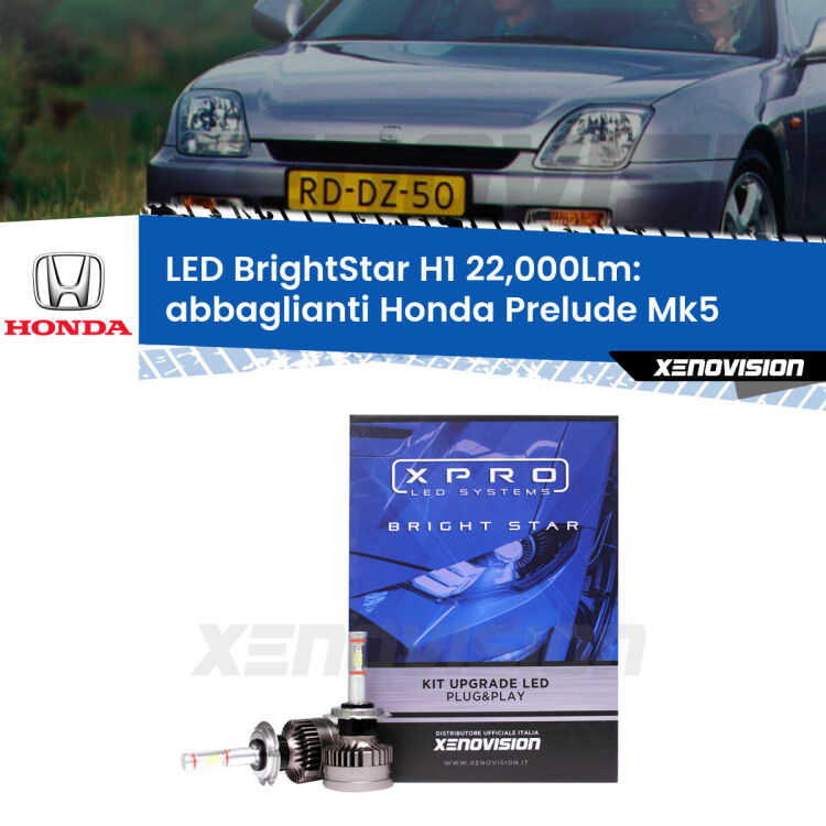 <strong>Kit LED abbaglianti per Honda Prelude</strong> Mk5 1996 -2000. </strong>Due lampade Canbus H1 Brightstar da 22,000 Lumen. Qualità Massima.