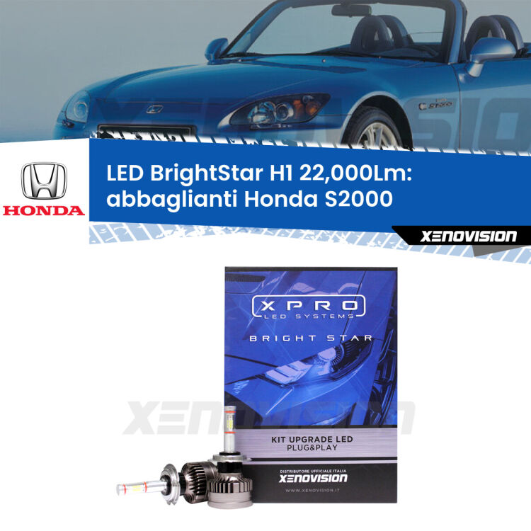 <strong>Kit LED abbaglianti per Honda S2000</strong>  1999 -2009. </strong>Due lampade Canbus H1 Brightstar da 22,000 Lumen. Qualità Massima.