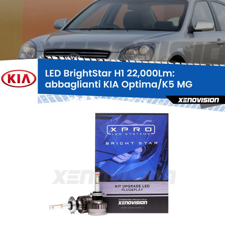 <strong>Kit LED abbaglianti per KIA Optima/K5</strong> MG 2005 -2009. </strong>Due lampade Canbus H1 Brightstar da 22,000 Lumen. Qualità Massima.