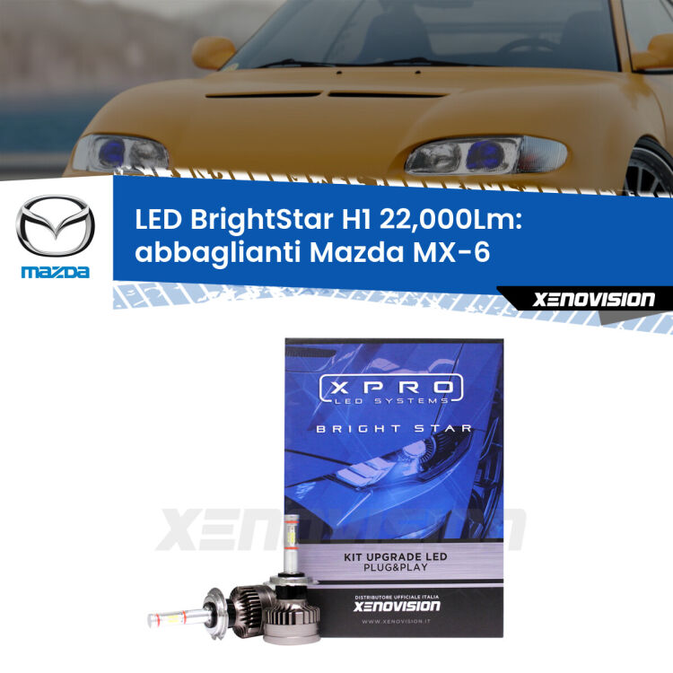 <strong>Kit LED abbaglianti per Mazda MX-6</strong>  1992 -1997. </strong>Due lampade Canbus H1 Brightstar da 22,000 Lumen. Qualità Massima.