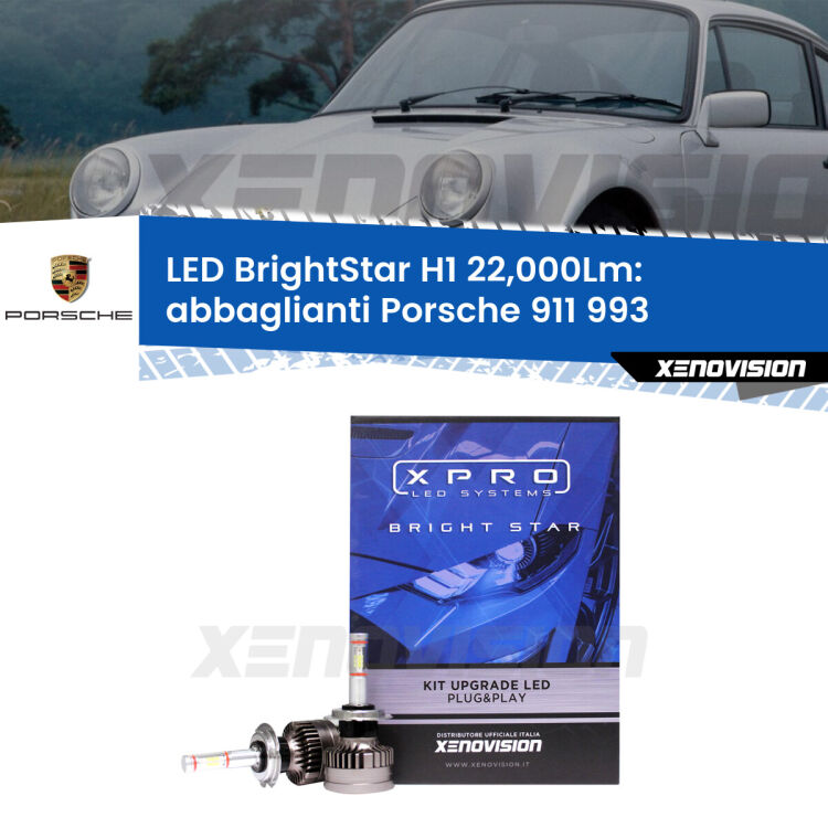 <strong>Kit LED abbaglianti per Porsche 911</strong> 993 1993 -1997. </strong>Due lampade Canbus H1 Brightstar da 22,000 Lumen. Qualità Massima.