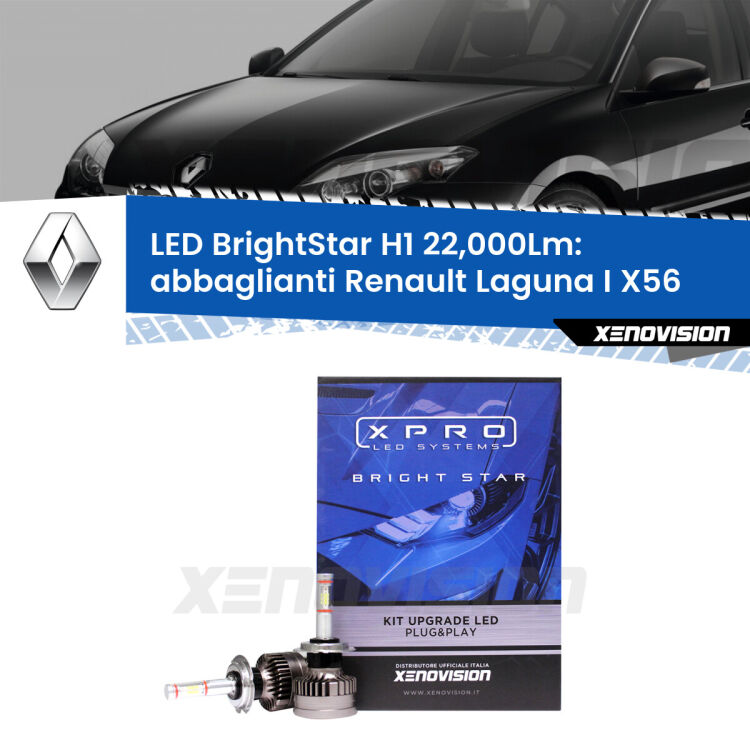 <strong>Kit LED abbaglianti per Renault Laguna I</strong> X56 1993 -1998. </strong>Due lampade Canbus H1 Brightstar da 22,000 Lumen. Qualità Massima.