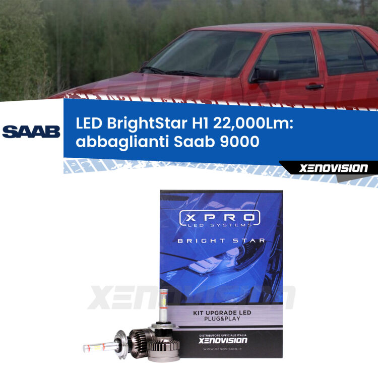 <strong>Kit LED abbaglianti per Saab 9000</strong>  a parabola doppia. </strong>Due lampade Canbus H1 Brightstar da 22,000 Lumen. Qualità Massima.