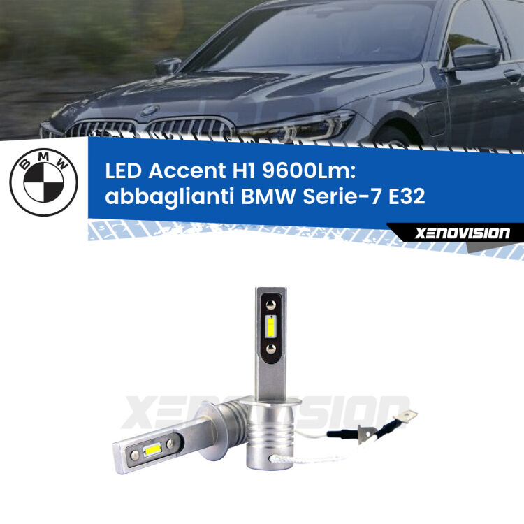 <strong>Kit LED Abbaglianti per BMW Serie-7</strong> E32 1986 -1993.</strong> Coppia lampade <strong>H1</strong> senza ventola e ultracompatte per installazioni in fari senza spazi.