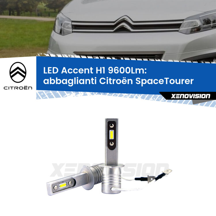 <strong>Kit LED Abbaglianti per Citroën SpaceTourer</strong>  2016 in poi.</strong> Coppia lampade <strong>H1</strong> senza ventola e ultracompatte per installazioni in fari senza spazi.