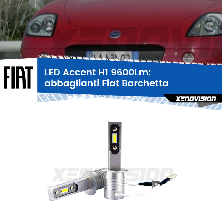 <strong>Kit LED Abbaglianti per Fiat Barchetta</strong>  1995 -2005.</strong> Coppia lampade <strong>H1</strong> senza ventola e ultracompatte per installazioni in fari senza spazi.