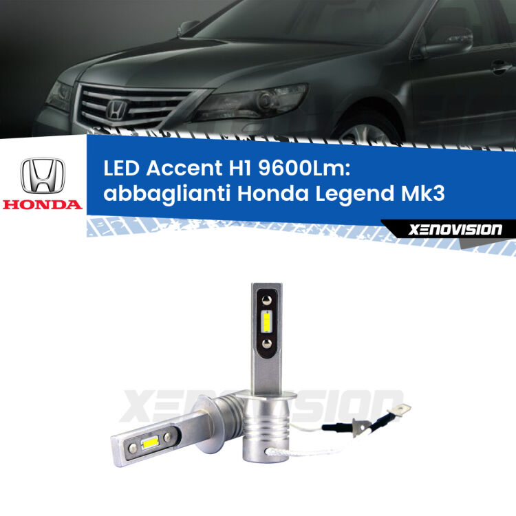 <strong>Kit LED Abbaglianti per Honda Legend</strong> Mk3 con fari Xenon.</strong> Coppia lampade <strong>H1</strong> senza ventola e ultracompatte per installazioni in fari senza spazi.