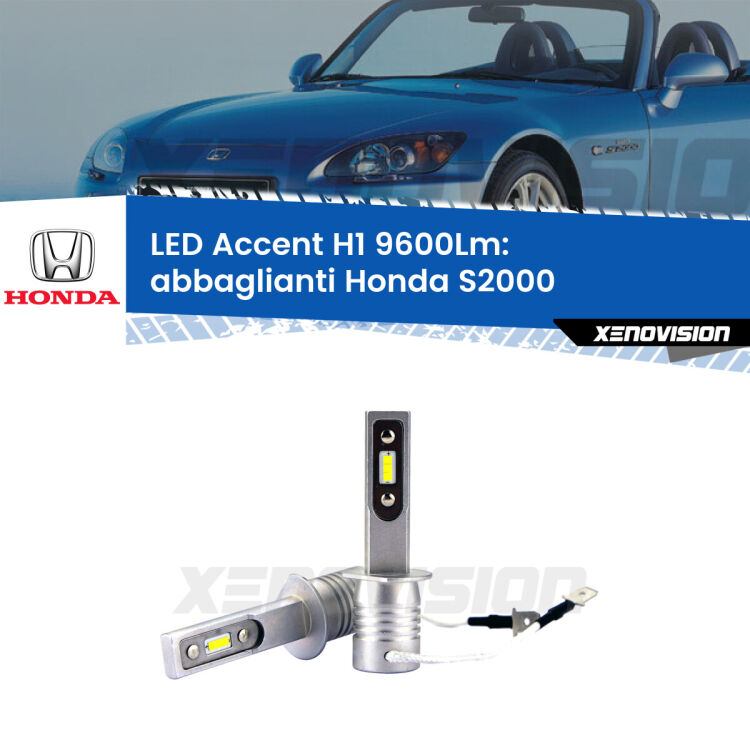 <strong>Kit LED Abbaglianti per Honda S2000</strong>  1999-2009.</strong> Coppia lampade <strong>H1</strong> senza ventola e ultracompatte per installazioni in fari senza spazi.