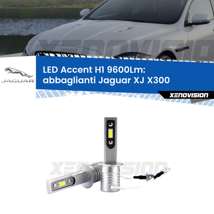 <strong>Kit LED Abbaglianti per Jaguar XJ</strong> X300 1994 -1997.</strong> Coppia lampade <strong>H1</strong> senza ventola e ultracompatte per installazioni in fari senza spazi.