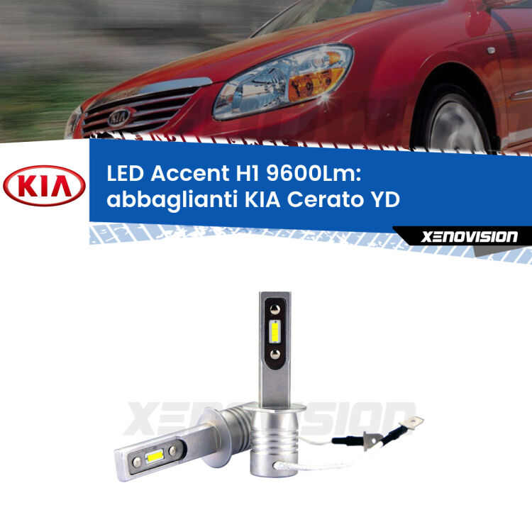 <strong>Kit LED Abbaglianti per KIA Cerato</strong> YD 2012 -2017.</strong> Coppia lampade <strong>H1</strong> senza ventola e ultracompatte per installazioni in fari senza spazi.