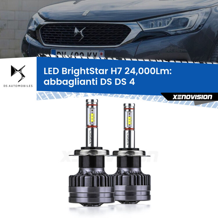 <strong>Kit LED abbaglianti per DS DS 4</strong>  2015 in poi. </strong>Include due lampade Canbus H7 Brightstar da 24,000 Lumen. Qualità Massima.