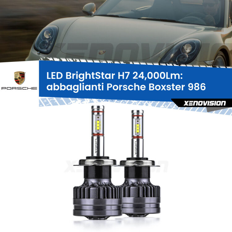 <strong>Kit LED abbaglianti per Porsche Boxster</strong> 986 1996 -2004. </strong>Include due lampade Canbus H7 Brightstar da 24,000 Lumen. Qualità Massima.